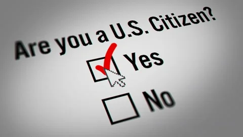 Close up of Yes and No Checkbox Marking Survey "Are you a U.S. Citizen?" Stock Footage 134941197