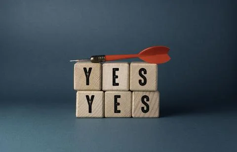 Close up of Yes Word Stock Photos
