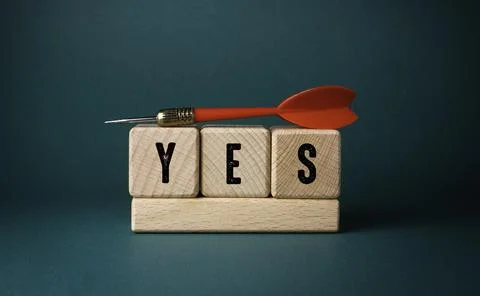 Close up of Yes Word 库存照片