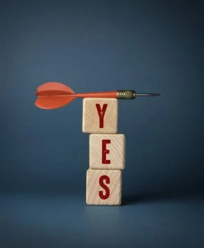 Close up of Yes Word Stock Photos