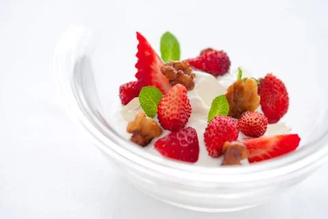 Close up of yogurt dessert Stock Photos