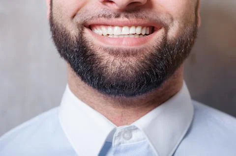 Close-up of young bearded man Stock Photos