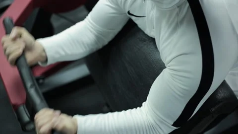 Close up Of Young Boy Doing Heavy Lift For Biceps Stock Footage 145563335