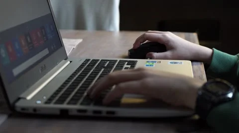 Close up of Young Boy Typing On Keyboard 스톡 동영상 48267364