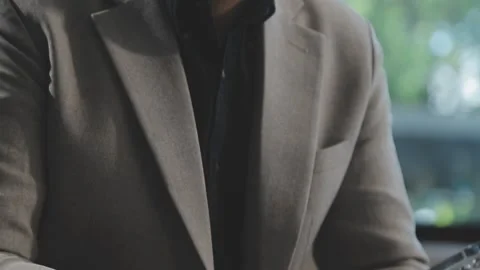 Close up young businessman analyzing project statistics working on computer.. Stock Footage 276197964