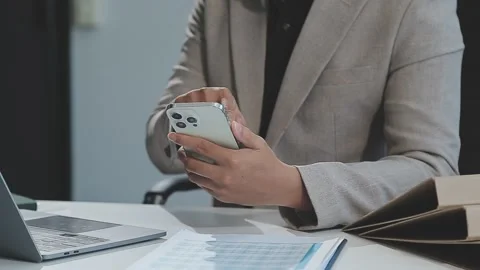 Close up young businessman analyzing project statistics working on computer.. Stock Footage 276197969