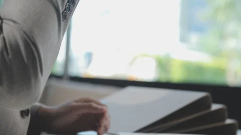 Close up young businessman analyzing project statistics working on computer.. Stock Footage 276197974