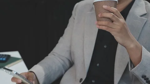 Close up young businessman analyzing project statistics working on computer.. Stock Footage 276197977