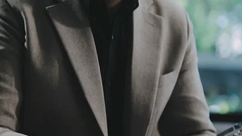 Close up young businessman analyzing project statistics working on computer.. Stock Footage 276326816