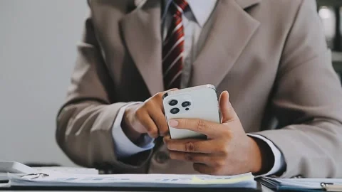 Close up young businessman analyzing project statistics working on computer.. Stock Footage 276326843