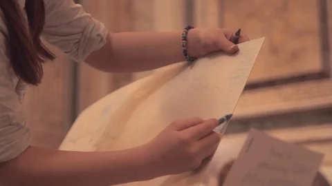 Close up of a young childs hand coloring. Stock Footage 78766530