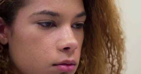 Close up of young college students face working at computer 4k Video stock 50087812