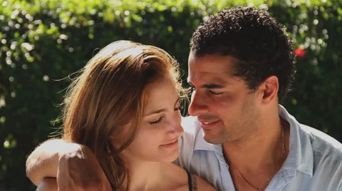 Close Up of young couple caressing lovingly Stock Footage 38762989