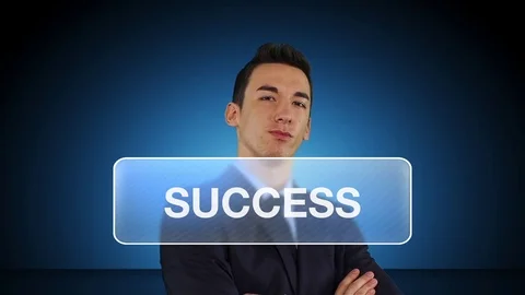 Close Up Of Young Entrepreneur Pointing To Screen Animation Success Stock Footage 72484574