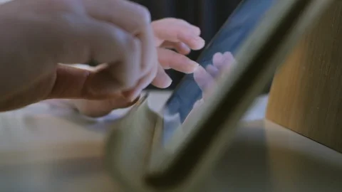 Close-up of young female using digital tablet Stock Footage 101261386