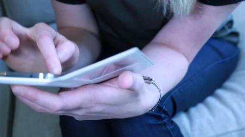 Close up, young female using smartphone Stock Footage 52801173