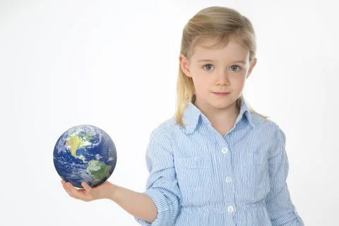 Close up of young kid on white background Stock Photos