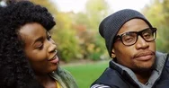 Close Up Of Young Lovely African American Couple In Love Hugging And Laughing Stock Footage
