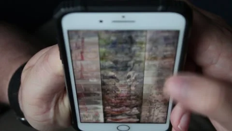 Close-up Of Young Man Hands Typing Sms Scrolling Pictures Phone Stock Footage 240753286