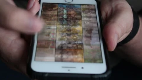 Close-up Of Young Man Hands Typing Sms Scrolling Pictures Phone Stock Footage 240753292