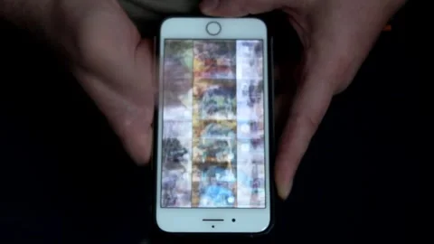 Close-up Of Young Man Hands Typing Sms Scrolling Pictures Phone Stock Footage 240753379