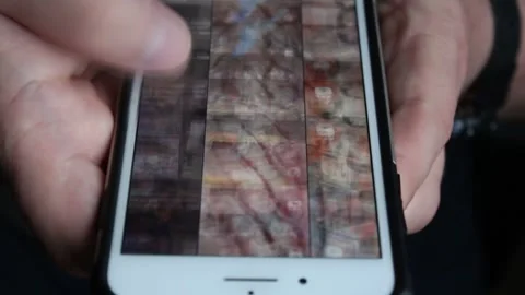 Close-up Of Young Man Hands Typing Sms Scrolling Pictures Phone Stock Footage 240753408