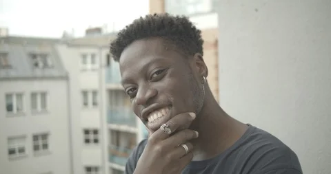 Close-up of young man posing against the wall Stock Footage 120425049