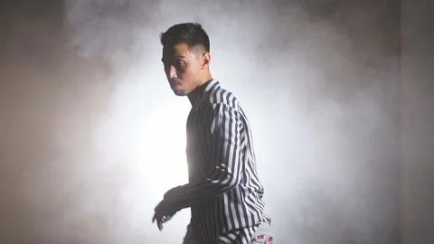 Close up of young man professional dancer fond of dancing. Stock Footage 120701000