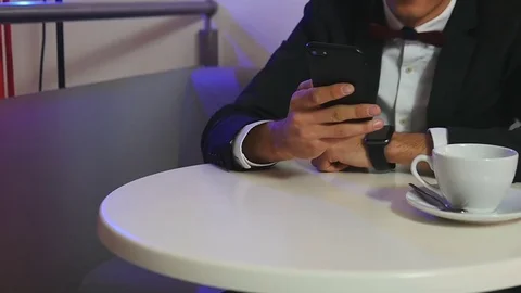 Close up of a young man using a smartphone Stock Footage 75804571