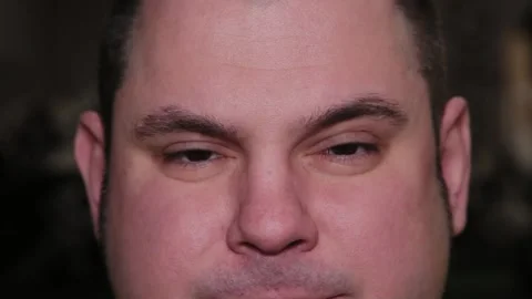 Close-up of a young man's face Video stock 337766421