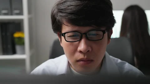 Close-up of young programmer man working at office. Stock Footage 206028970