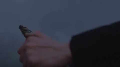 Close up of young protester hand with a burning Molotov cocktail Stock Footage 74364104