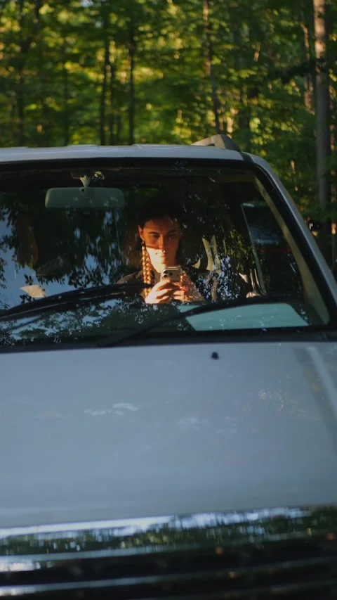 Close-up of young woman using smartphone inside... Stock Footage 341613246