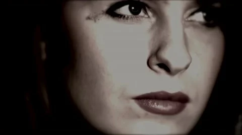 Close up of young woman's face Stock Footage 45715570