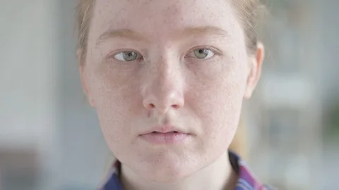 Close Up of Young Woman's face Stock Footage 114774917