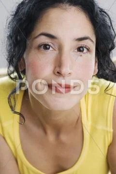 Close up of young woman's face Stock-Fotos