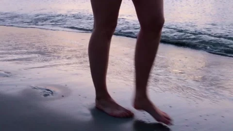 Close up of young womans legs walking Stock Footage 212338460