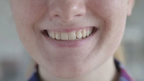 Close Up of Young Woman's Smile Stock Footage 114774339