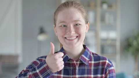 Close Up of Young Women Doing thumbs Up Stock Footage 114802464