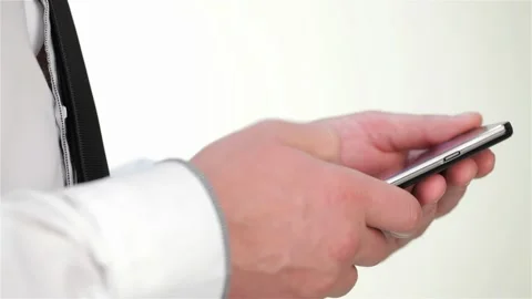 Close up your hands and smartphone Stock Footage 252651636