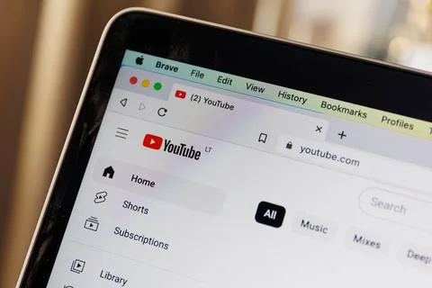 Close up of Youtube website on PC screen Foto stock