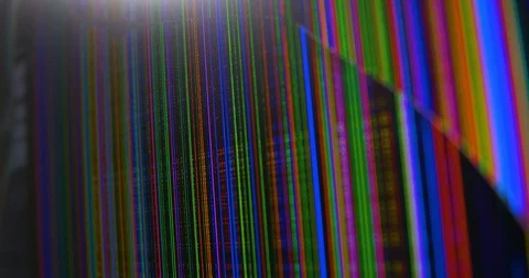 CLose up zoom in on broken lcd panel with large crack Stock Footage 124609247
