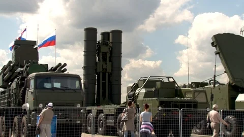 Close-up ZRPK Shell-C1 Greyhound S-400 Triumph Growler in static parking lot Stock Footage 116232869
