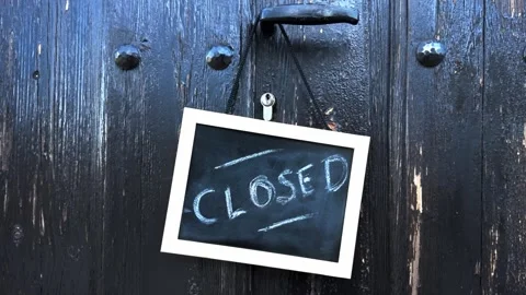 CLOSED 1 Stock Footage 344954372