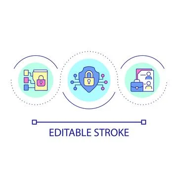 Closed access to personal data loop concept icon 스톡 일러스트