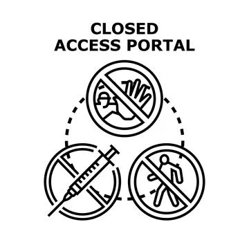 Closed access portal concept with restricted entry Stock Illustration