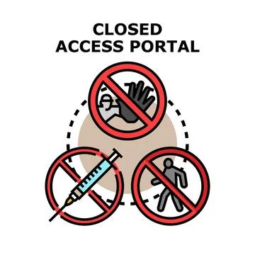 Closed access portal concept with restricted entry Illustrazione stock