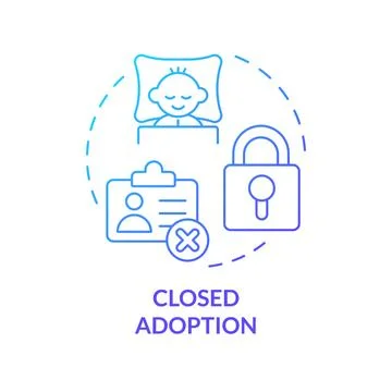 Closed adoption blue gradient concept icon Illustrazione stock