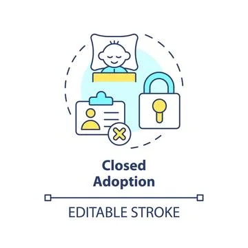 Closed adoption multi color concept icon Illustrazione stock