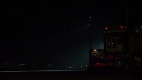 Closed airport in the middle of the night during quarantine Stock Footage 129749189
